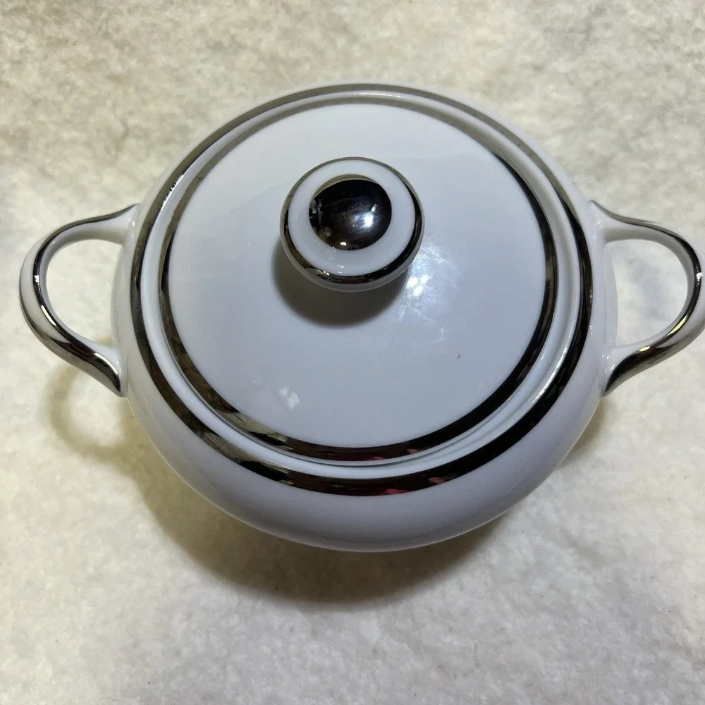 Harmony House Moderne pattern Sugar And Creamer Set Japan # 3545 VTG